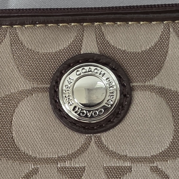 Coach Signature Cs Tan and Brown Signature Clutch - Picture 2 of 6